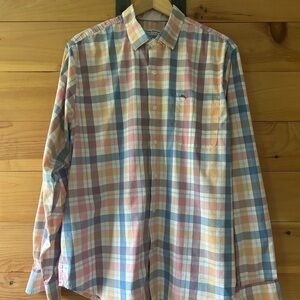 Tommy Bahama Sarasota Stretch Multicolor Plaid Casual Button Down Shirt Size L